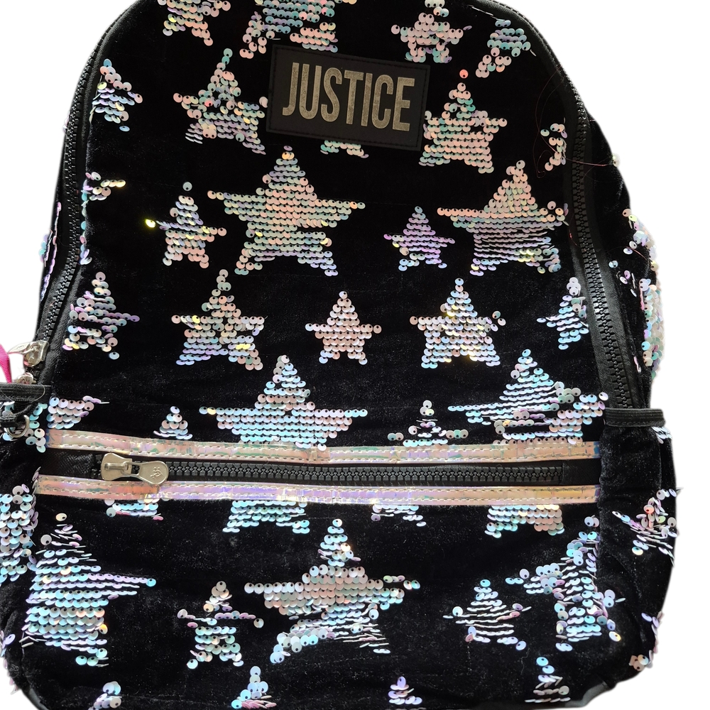 Justice‎ Black Sequin Star Backpack